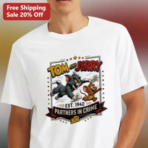 Tom and Jerry Partners in Crime Est 1940 Vintage Graphic Tee