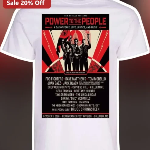 Tom Morello Presents Power to the People A Day of Peace Love Justice and Music Tee