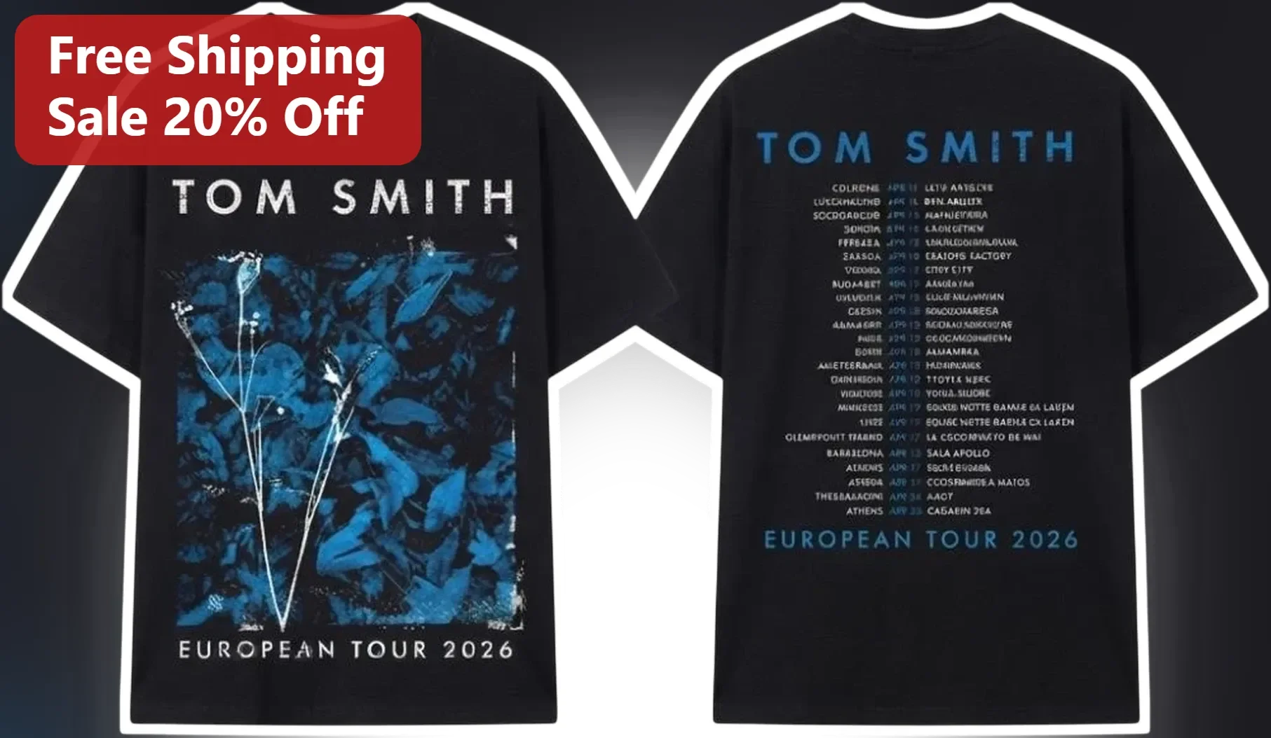 Tom Smith European Tour 2026 Graphic Tee Editors Band Merch