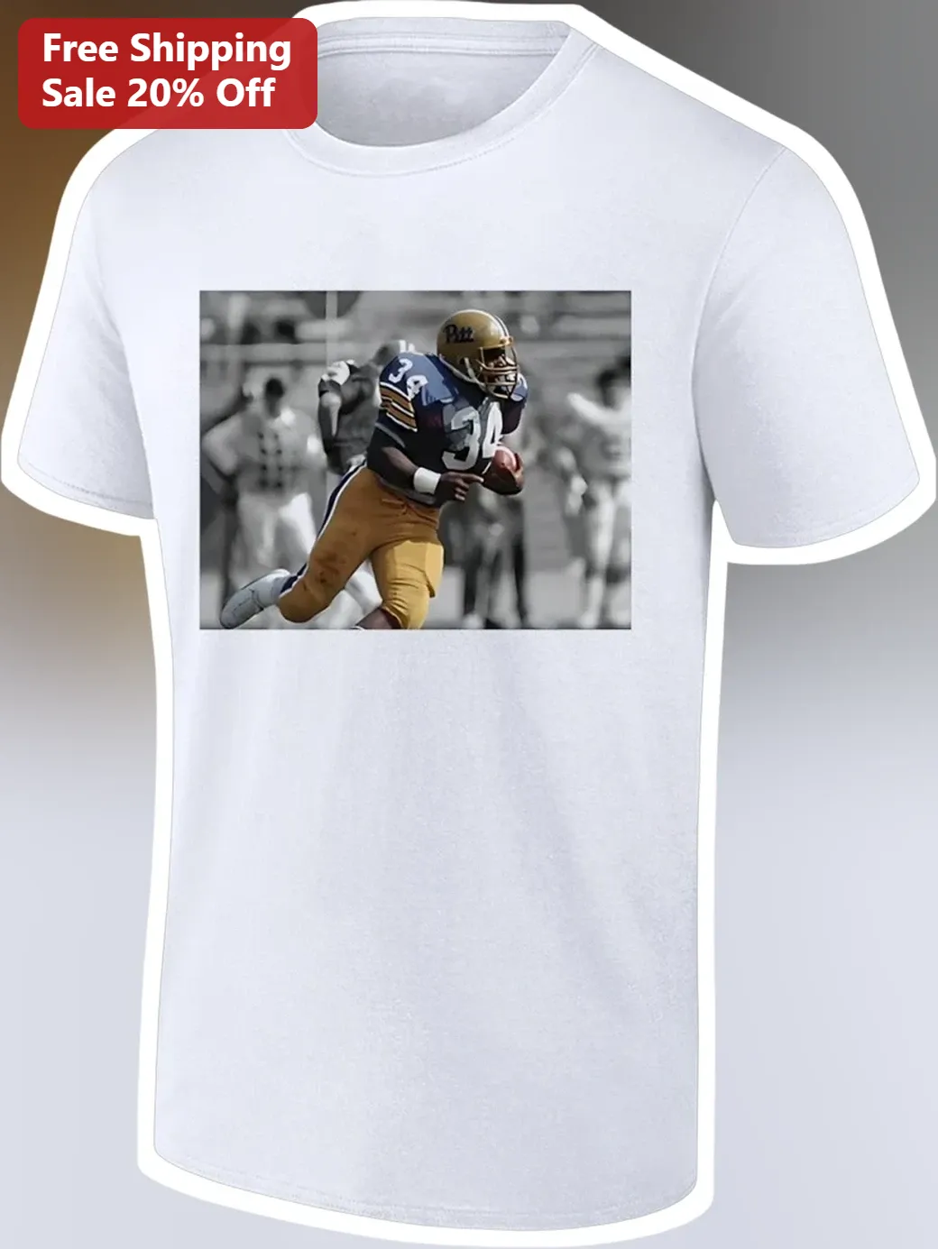 Tony Dorsett Tee Vintage College Football Legend Graphic Shirt for Men