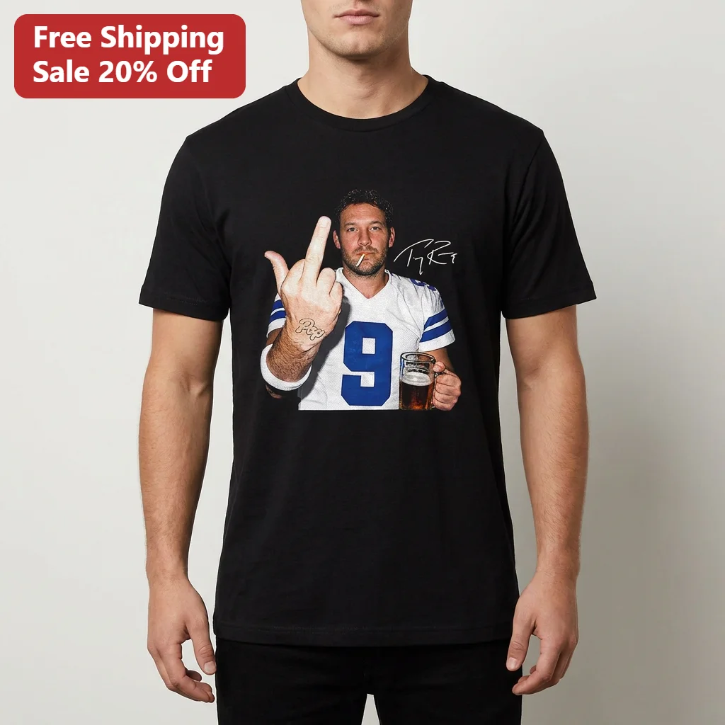 Tony Romo Tee Dallas Cowboys Legend Signature Graphic Shirt, Funny Vintage Football Fan Apparel Game Day Gift