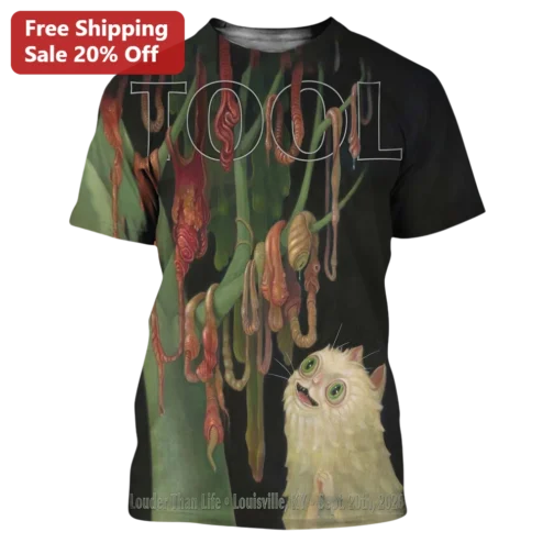 Tool Louder Than Life 2026 Tee Sept 20 Louisville KY Psychedelic Cat Band Merch