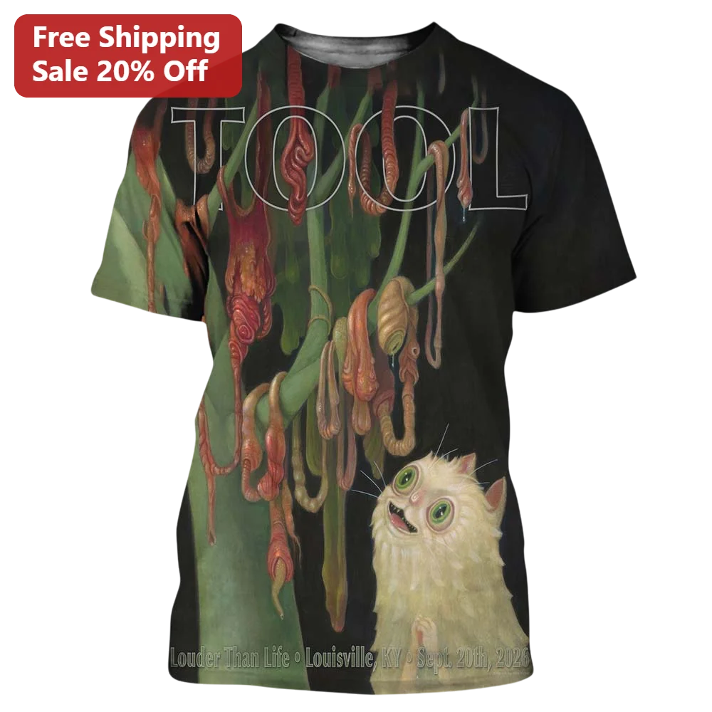 Tool Louder Than Life 2026 Tee Sept 20 Louisville KY Psychedelic Cat Band Merch
