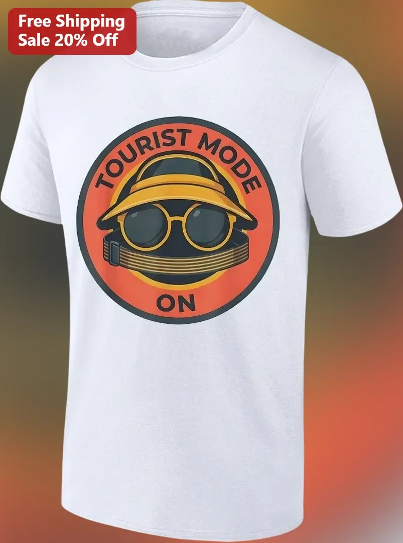 Tourist Mode On Graphic Tee Funny Travel Vacation Shirt for Holiday