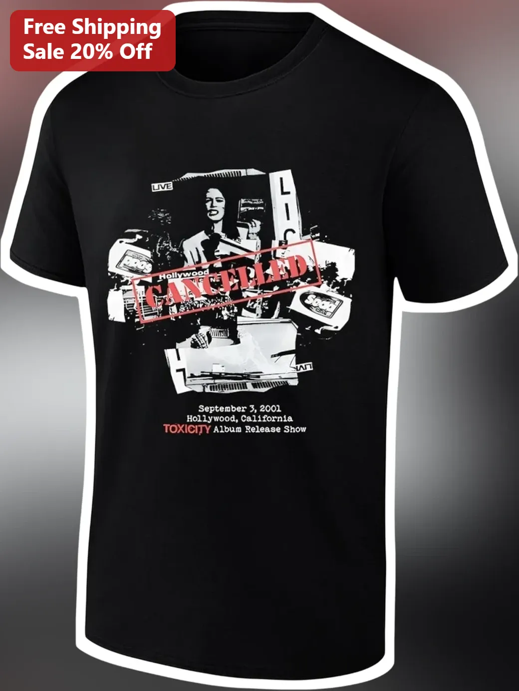 Toxicity Album Release Show Tee September 3 2001 Hollywood California Britney Spears Vintage Concert Graphic Shirt
