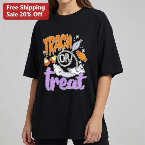 Trach Or Treat Halloween Respiratory Therapy Tee Spooky Tracheostomy Nurse and Trach Mom Shirt