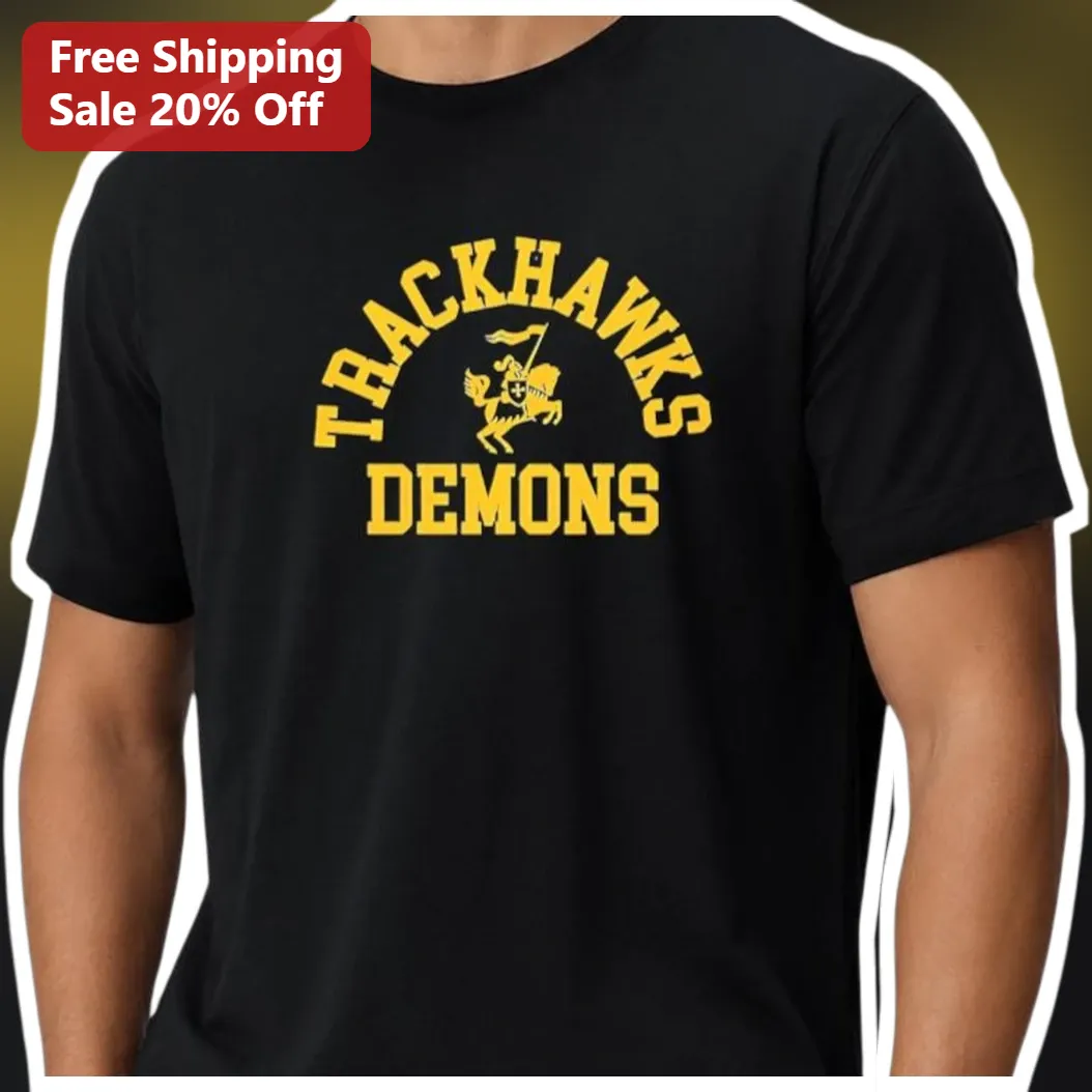 Demons Retro Varsity Graphic Tee Black Cotton Pop Culture Apparel