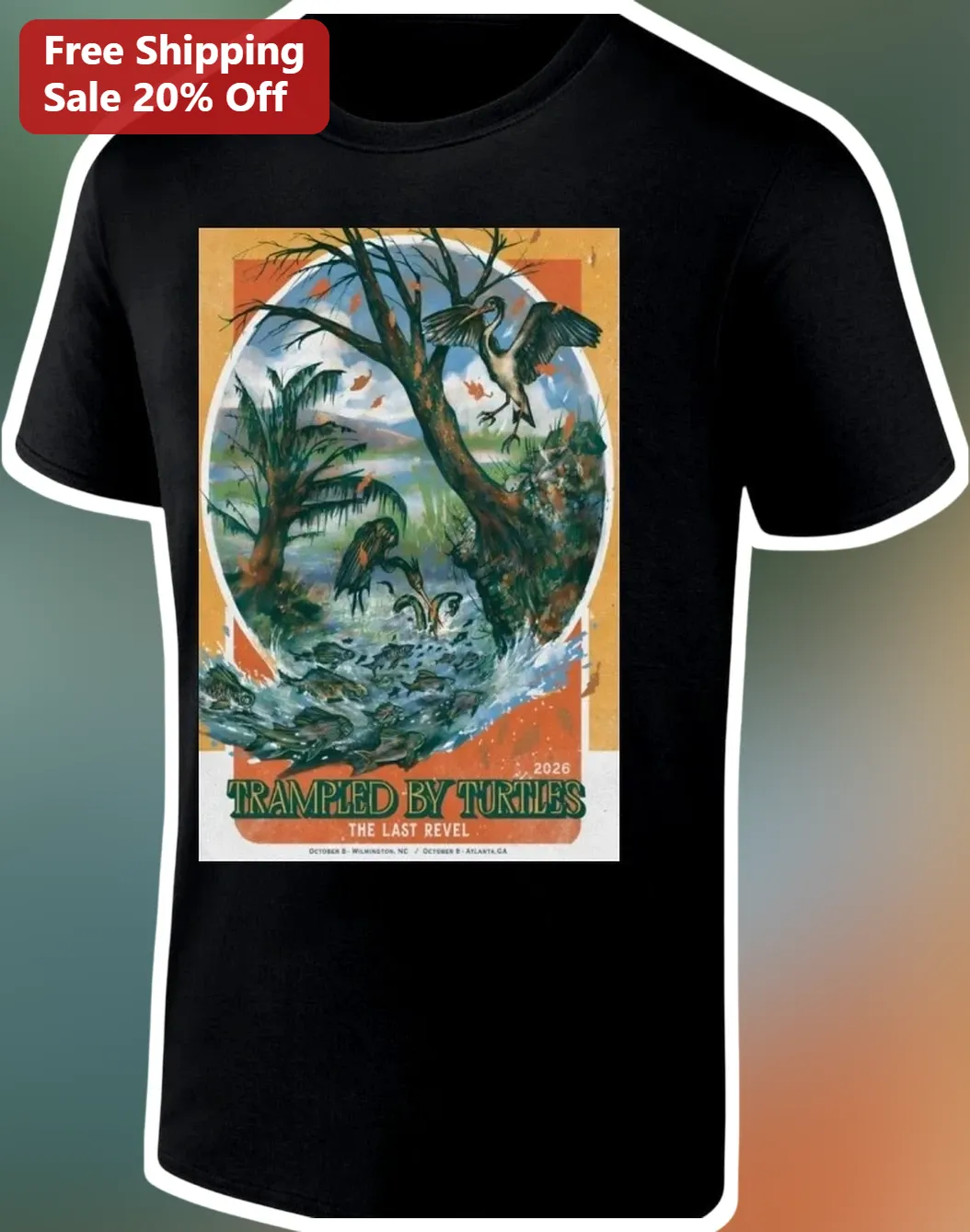 Trampled by Turtles The Last Revel Vintage Concert Poster Graphic Tee Folk Band Merch Gift