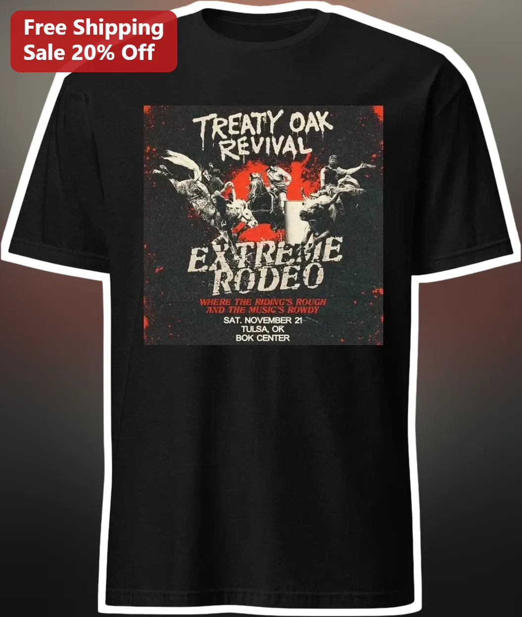 Treaty Oak Revival Extreme Rodeo Tee Texas Country Rock Band Merch