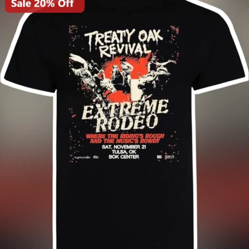 Treaty Oak Revival Extreme Rodeo Tee Where The Riding's Rough And The Music's Rowdy Country Band Shirt