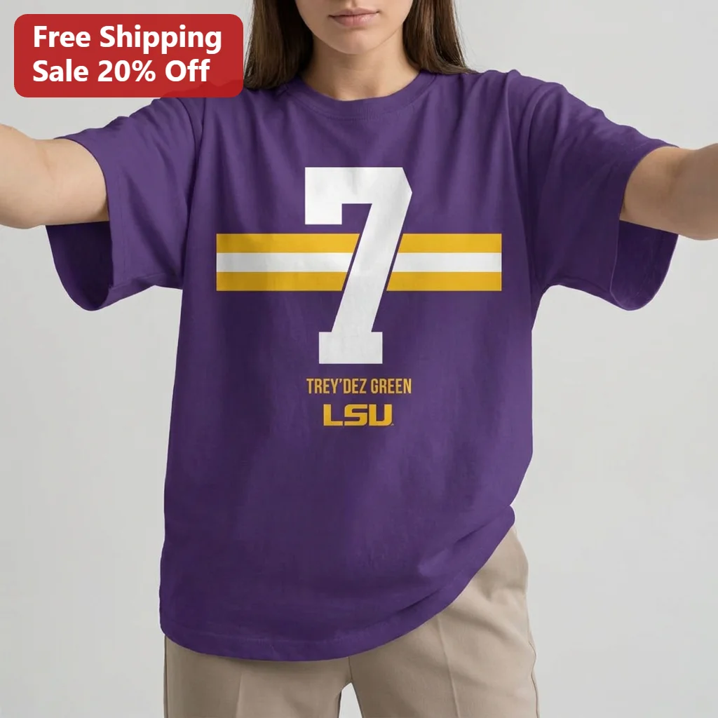 Trey'Dez Green LSU Tee, LSU Tigers Football Number 7 Fan Gift Shirt