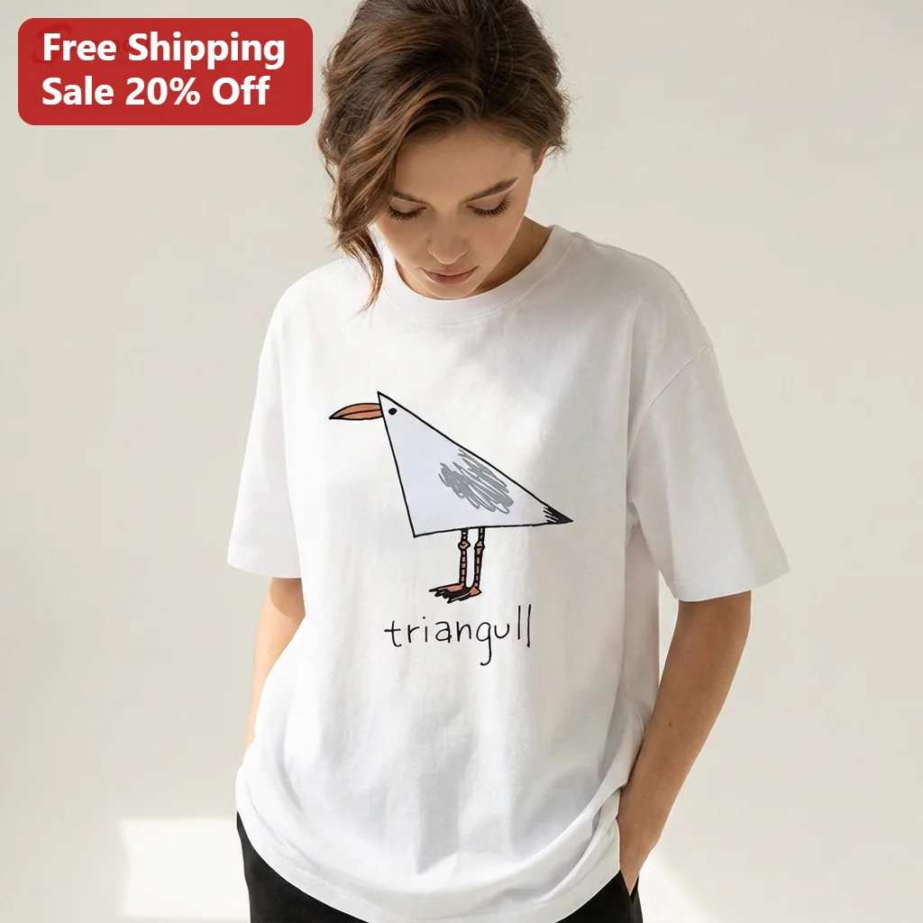 Triangull Geometric Seagull Tee Funny Triangle Bird Pun Graphic Shirt for Bird Lovers