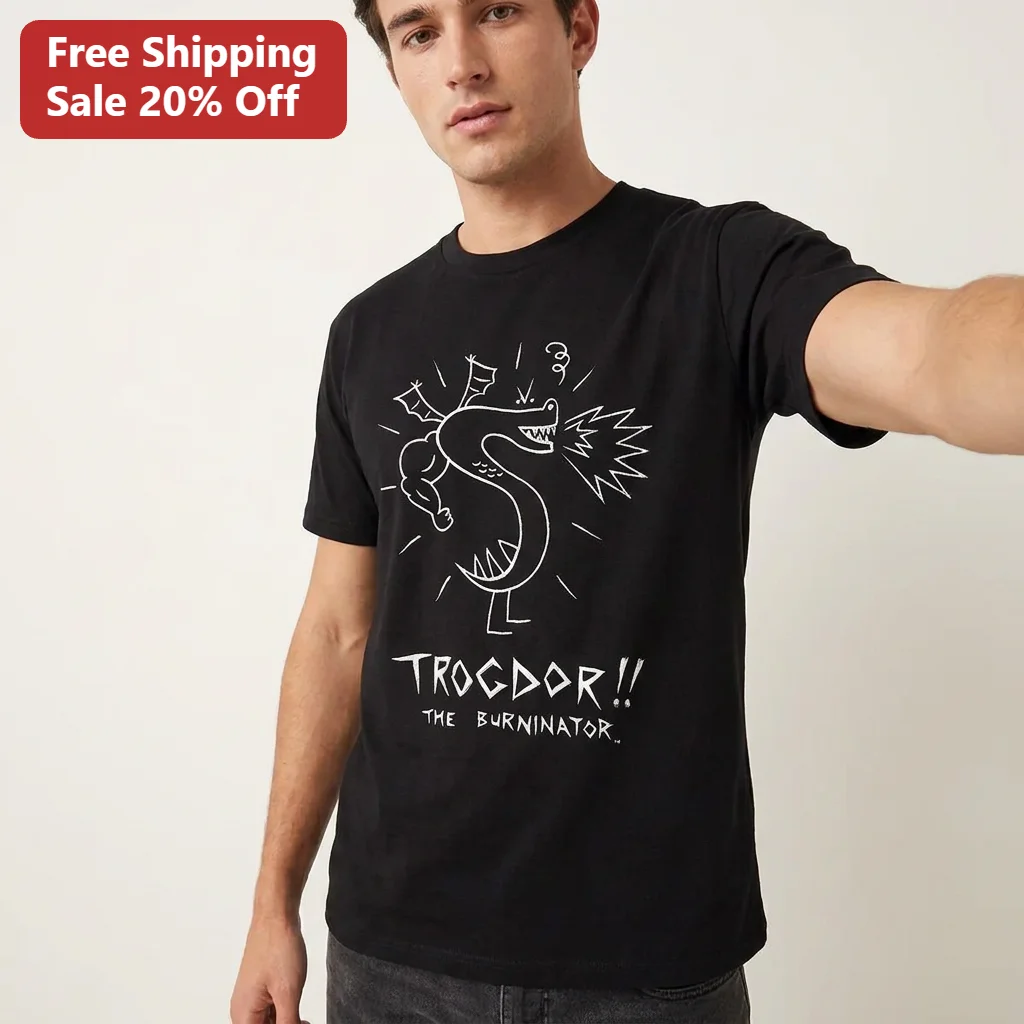 Trogdor!! The Burninator Tee, Homestar Runner Retro Web Cartoon Funny Dragon Graphic Tee Gift for Men Women