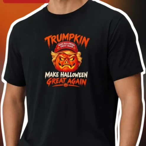 Trumpkin Make Halloween Great Again Funny Political Parody Pumpkin Graphic Tee for Men