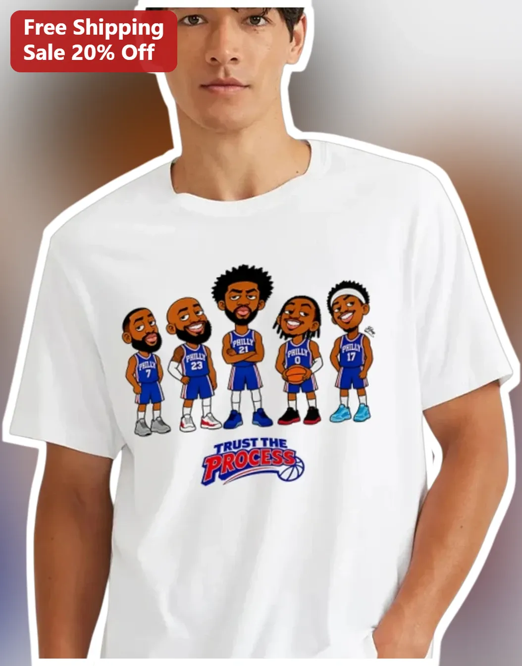 Trust The Process Philadelphia 76ers NBA Players Graphic Tee