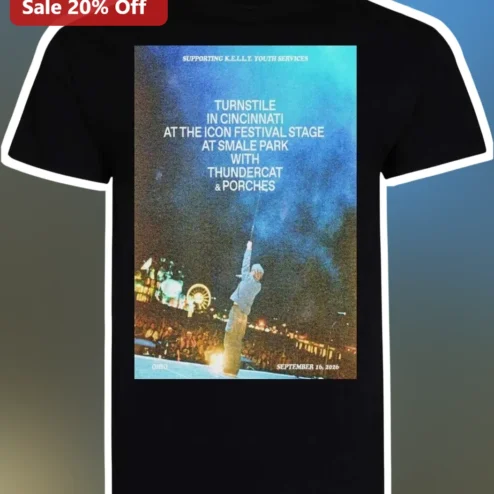 Turnstile Cincinnati ICON Festival Tee The Never Enough Tour Pt. 2 Smale Park Graphic T-Shirt