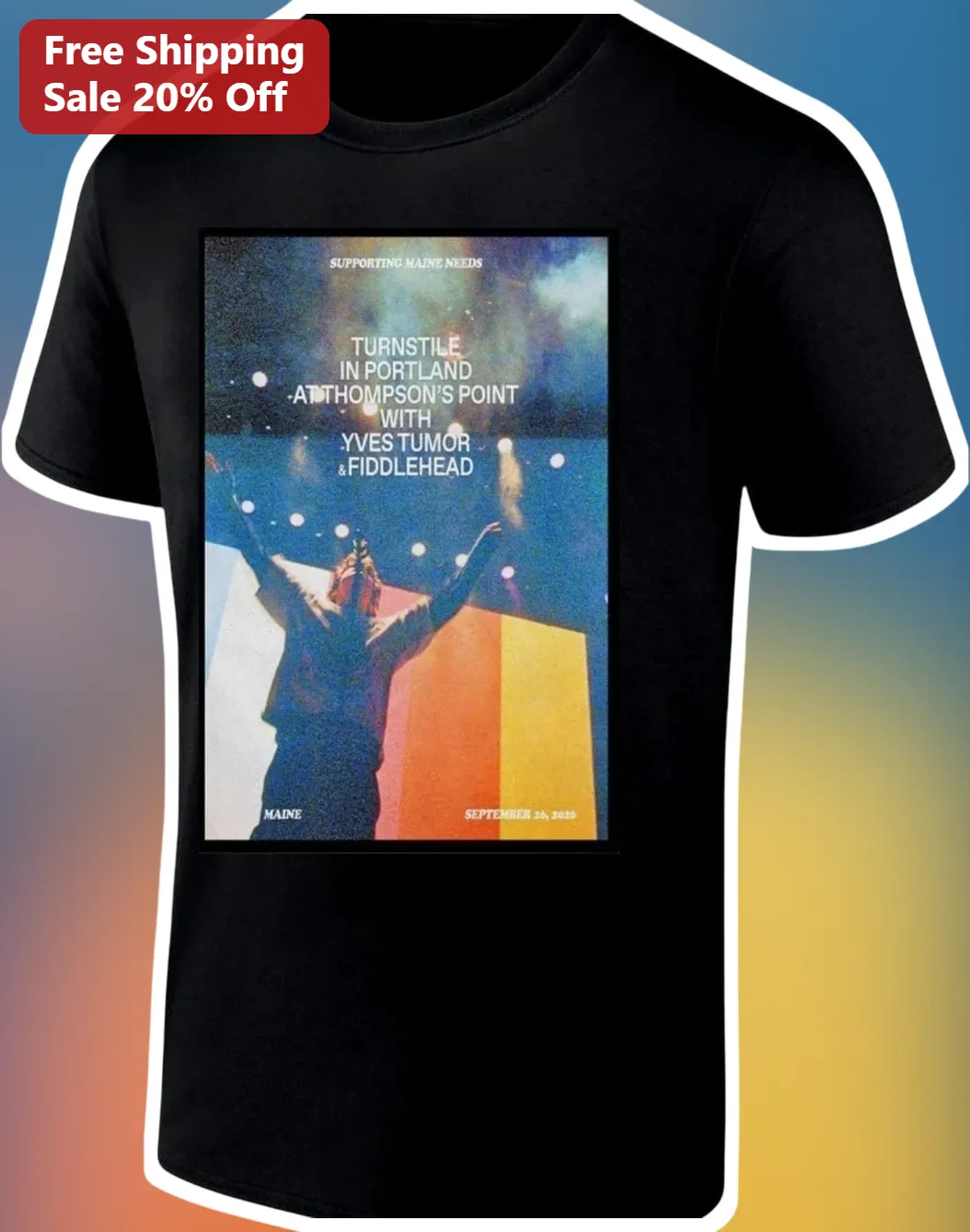 Turnstile Portland Thompson's Point Yves Tumor Fiddlehead Concert Graphic Tee