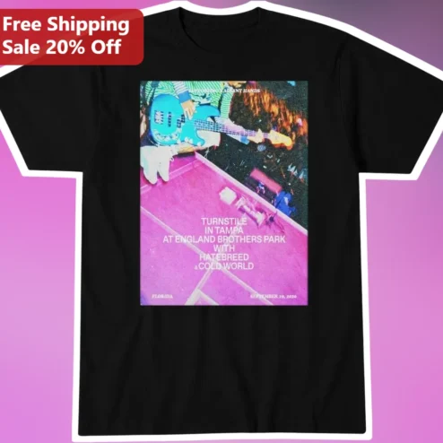 Turnstile Tampa England Brothers Park Hatebreed Cold World Tour Graphic Tee