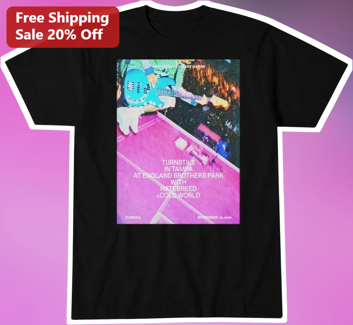 Turnstile Tampa England Brothers Park Hatebreed Cold World Tour Graphic Tee