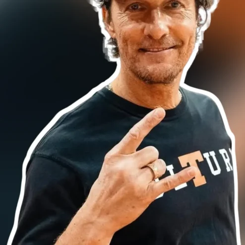 TUTURA Matthew McConaughey Graphic Tee Black Cotton Short Sleeve Crew Neck