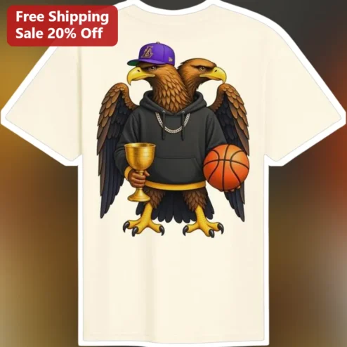 Two Headed Eagle Basketball Champion Tee Urban Streetwear Sports Mascot Gift