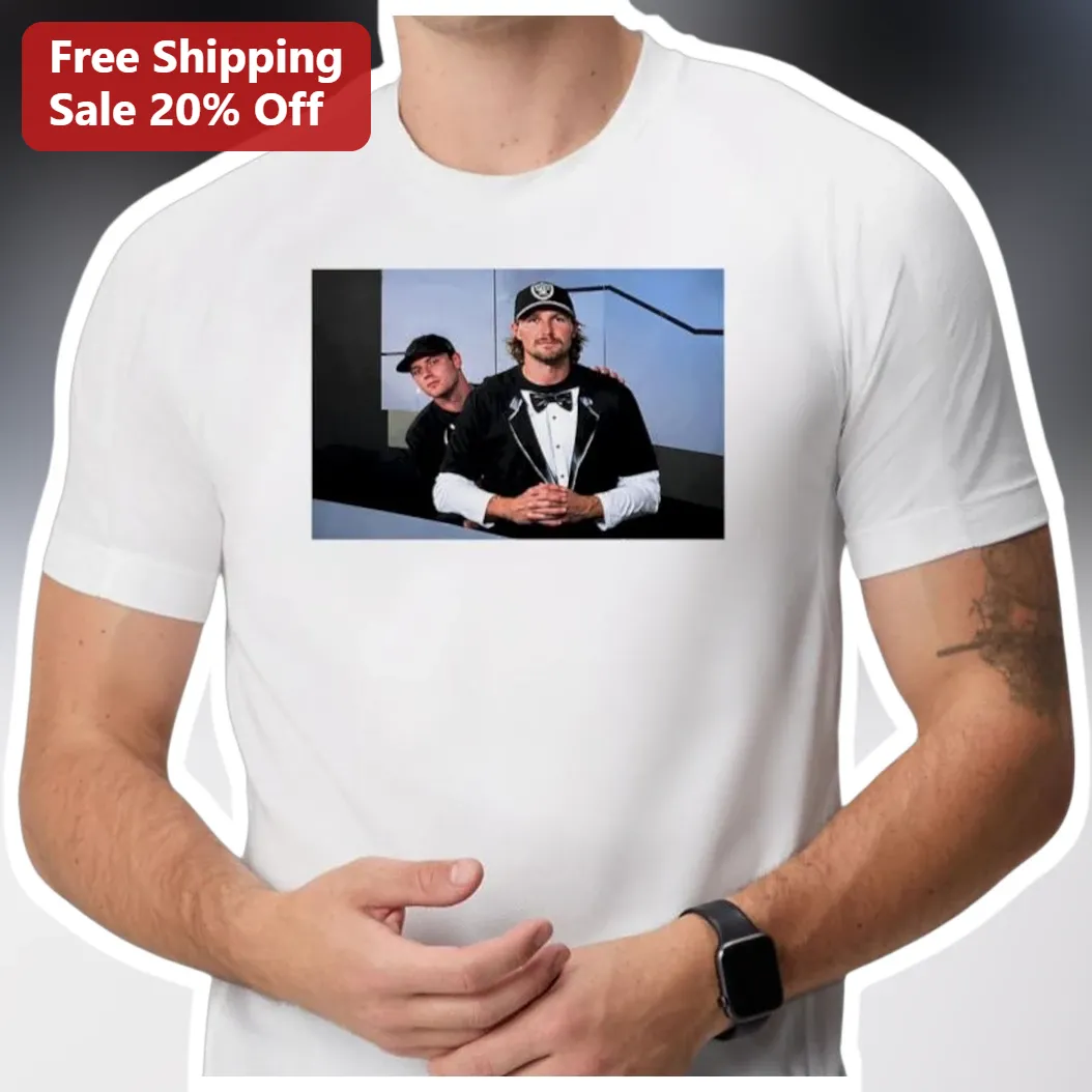 Two Men Portrait Photo Print Tee Custom Picture Graphic Shirt Gift for Him