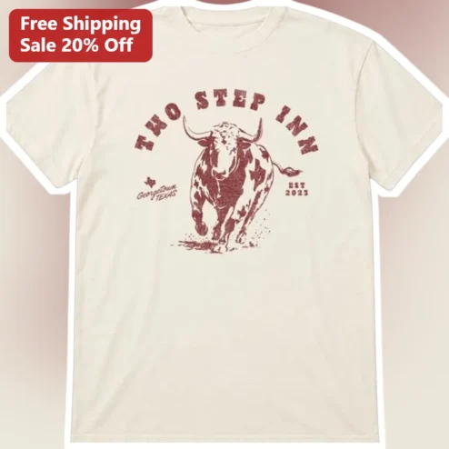 Two Step Inn Georgetown TX Tee Vintage Western Longhorn Country Music Festival Merch
