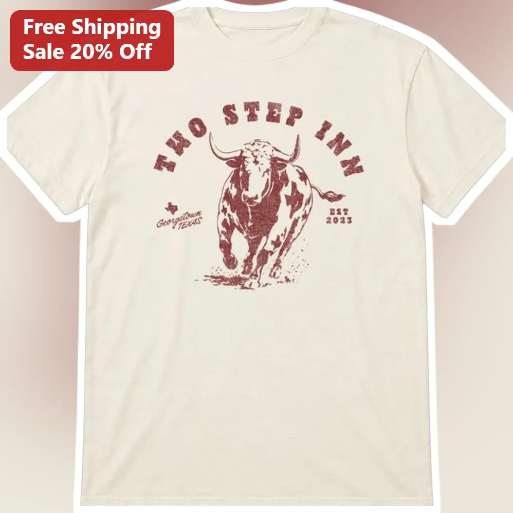 Two Step Inn Georgetown TX Tee Vintage Western Longhorn Country Music Festival Merch