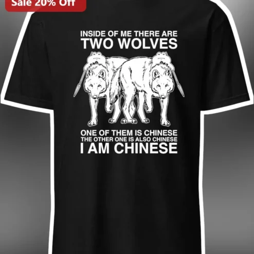 Two Wolves Chinese Meme Tee Inside Of Me There Are Two Wolves Funny Asian American Gift Shirt