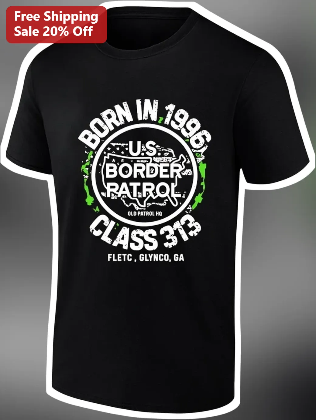 U.S. Border Patrol Old Patrol HQ Vintage Badge Tee for Law Enforcement Agents