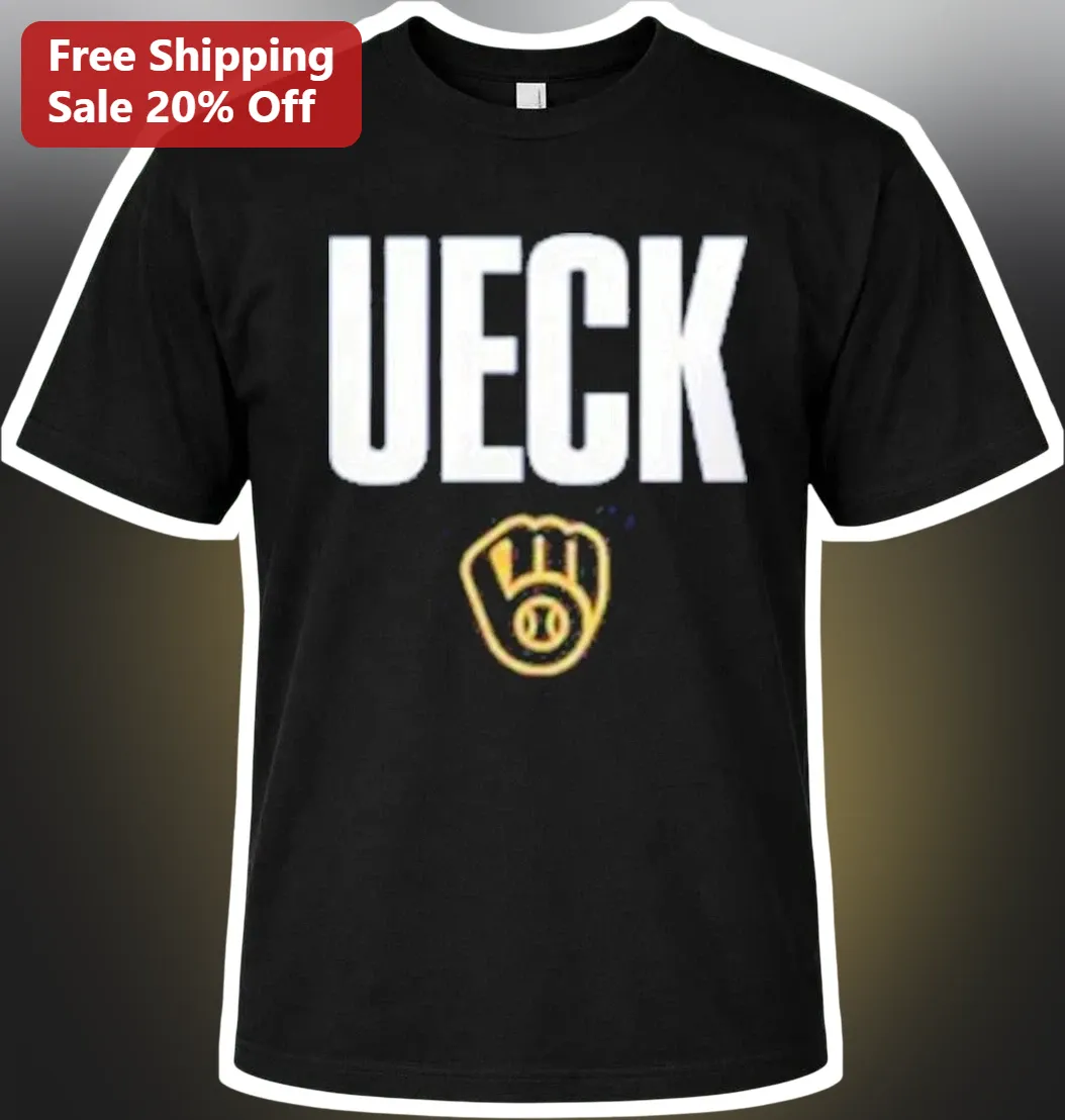 UECK Bob Uecker Tribute Funny Baseball Glove Graphic Tee for Milwaukee Brewers Fans