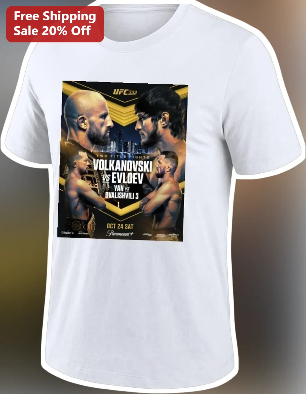 UFC Volkanovski vs Evloev Yan vs Ovalishvili 3 Graphic Tee