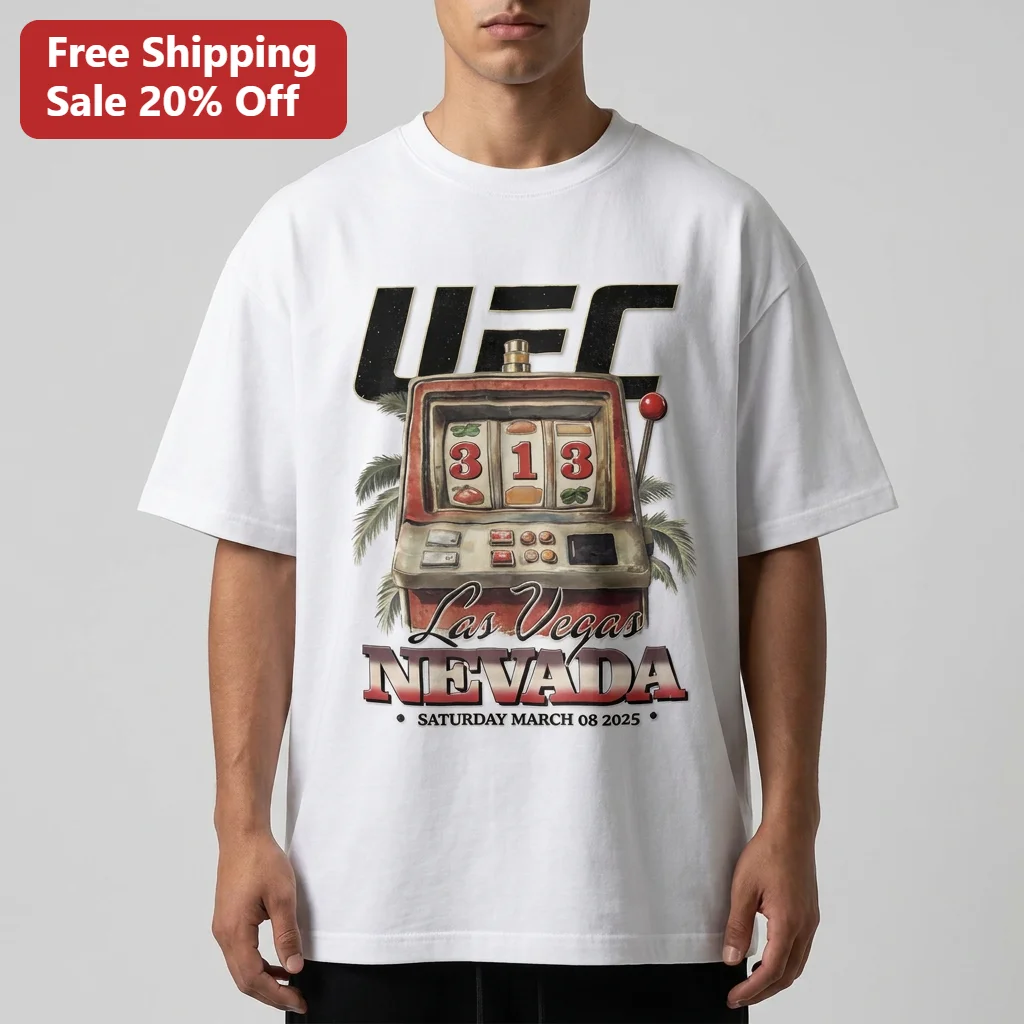UFC Las Vegas Nevada March 8 2025 Event Tee, Vintage Slot Machine Fight Night Shirt for MMA Fans