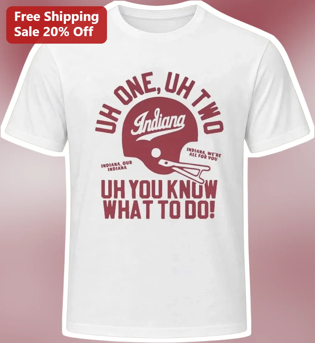 UH ONE, UH TWO Indiana Hoosiers Football Fight Song Graphic Tee