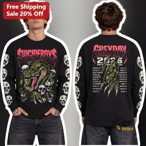 $UICIDEBOY$ GREYDAY 2026 North American Tour Long Sleeve Tee