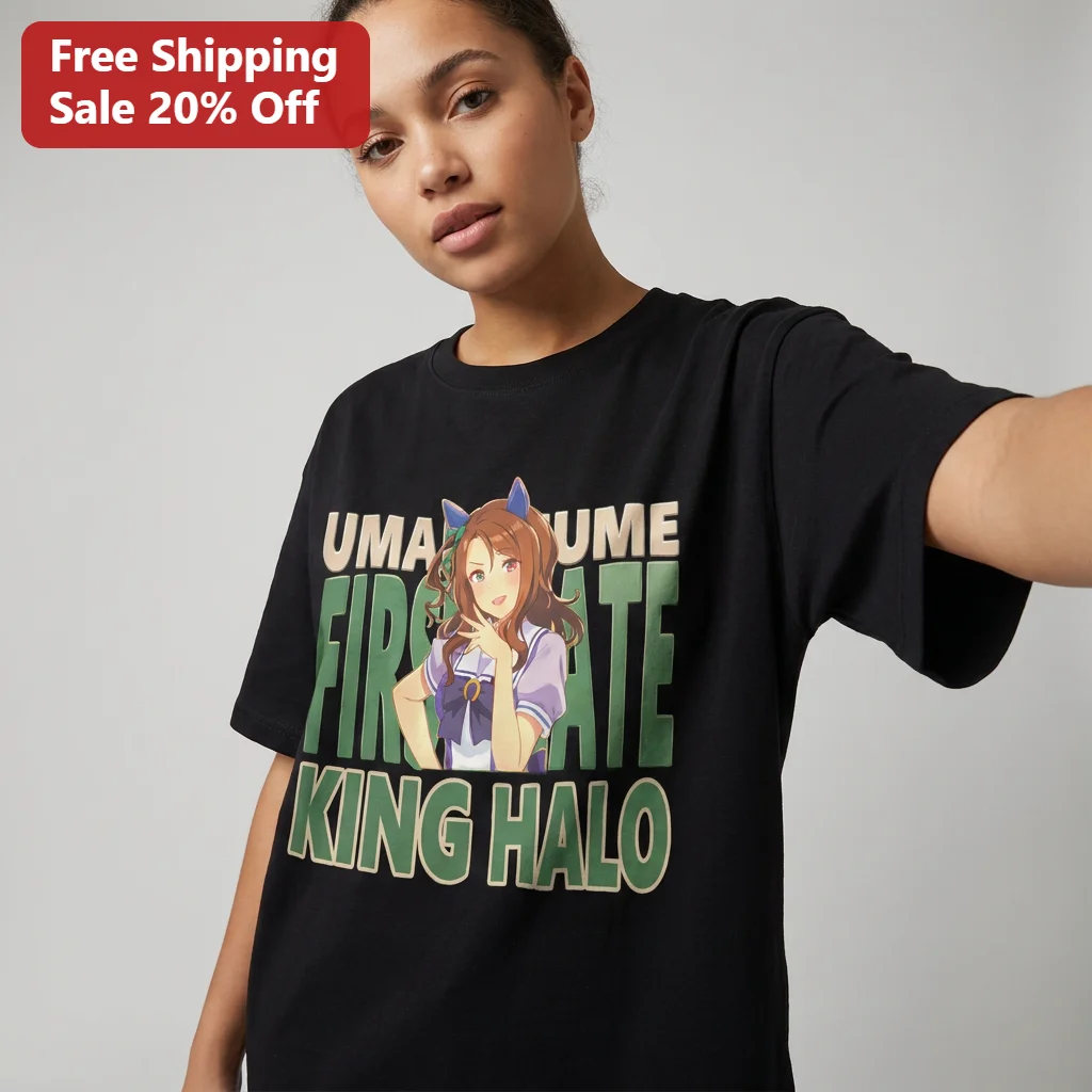 Uma Musume First Gate King Halo Graphic Tee, Pretty Derby Anime Streetwear Shirt Gift for Fans
