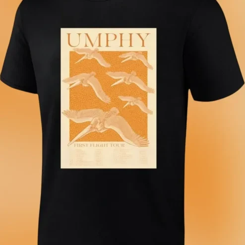 UMPHY First Flight Tour Tee Vintage Concert Poster Graphic Shirt for Jam Band Fans