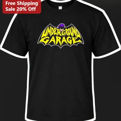 Underground Garage Tee Cartoon Burglar Logo Graphic Shirt for Car Enthusiasts and Gearheads