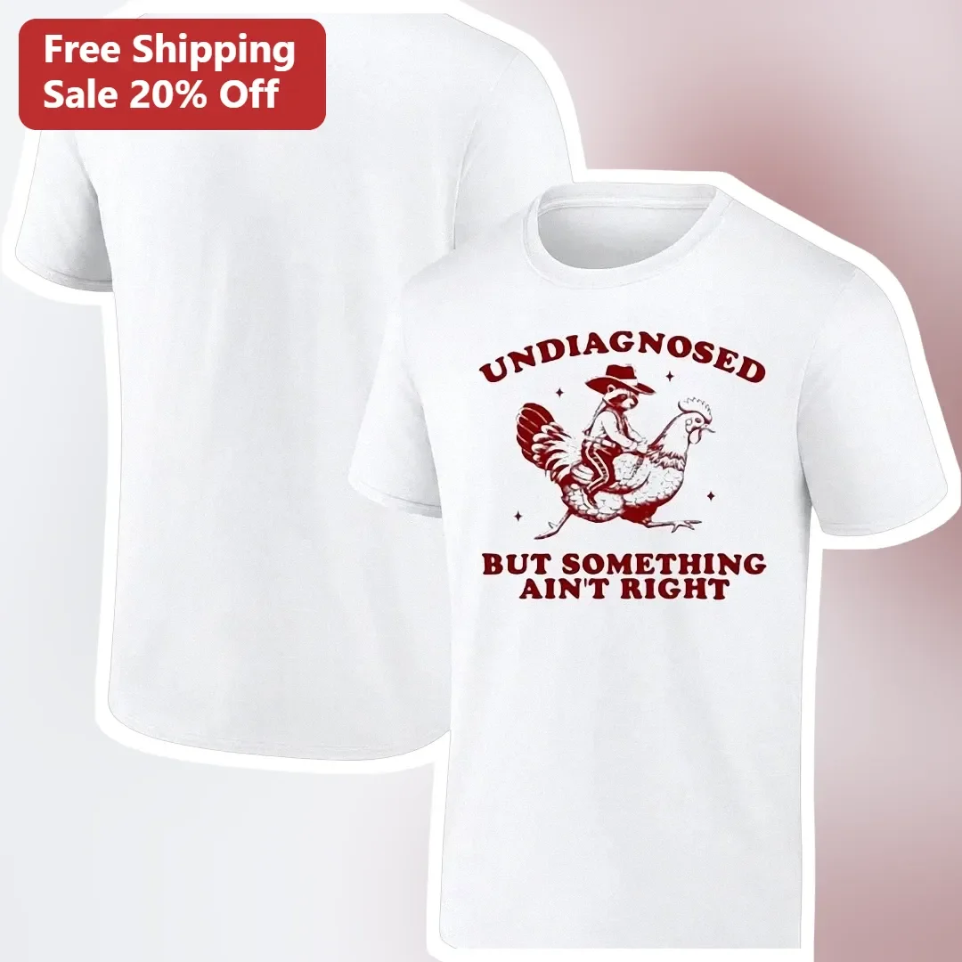 Undiagnosed But Something Ain't Right Funny Raccoon Western Graphic Tee