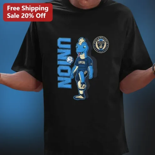 Union Tee Philadelphia Union Soccer Fan Graphic T-Shirt Phantom of Union Mascot MLS Apparel