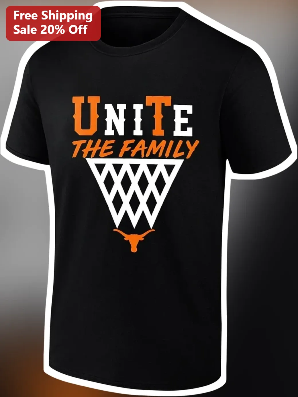 Unite The Family Texas Longhorns Basketball Graphic Tee For Men Women