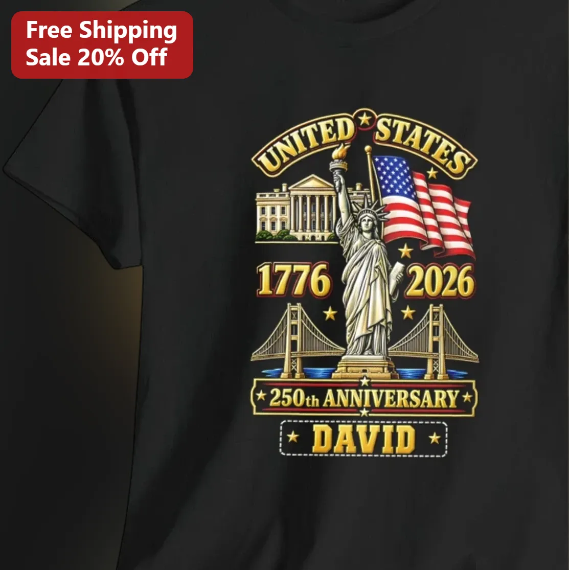 United States 2026 250th Anniversary Tee Patriotic America Gift for Men Women 4th of July