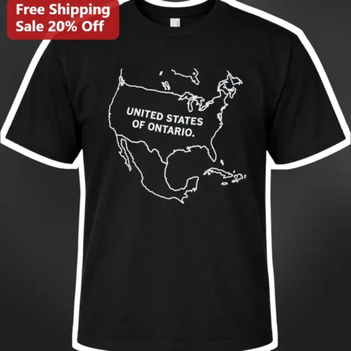 United States of Ontario Funny Geography Humor Tee for Canadians and Ontarians