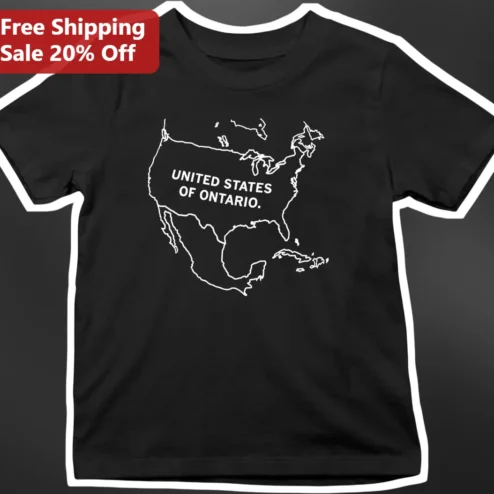 United States of Ontario Funny Geography Map Graphic Tee Gift for Canadians and Ontarians