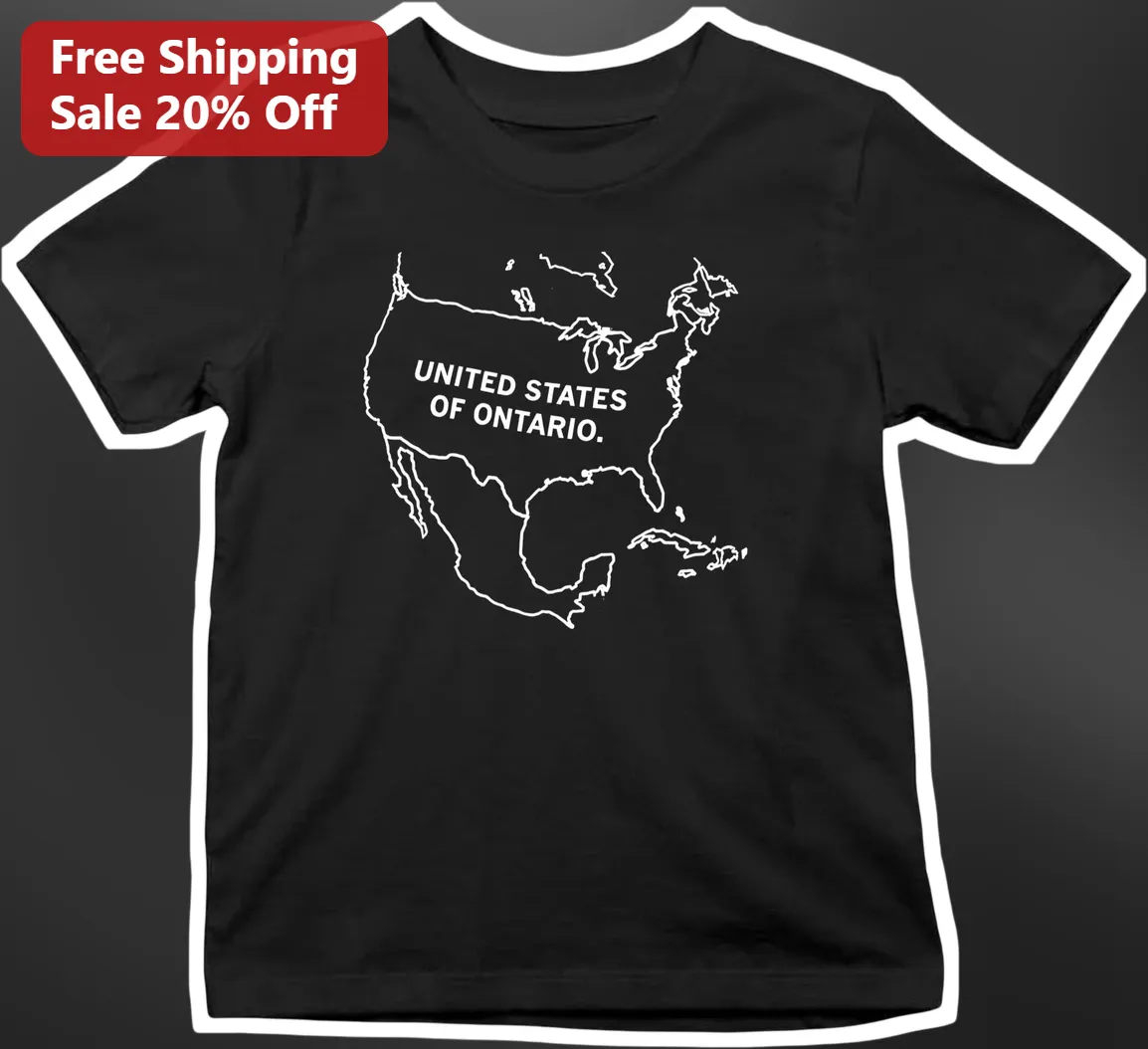 United States of Ontario Funny Geography Map Graphic Tee Gift for Canadians and Ontarians
