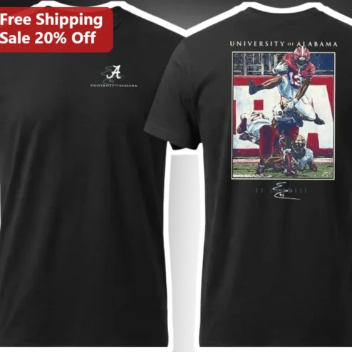 University of Alabama EJ Belle Crimson Tide Football Player Graphic Tee