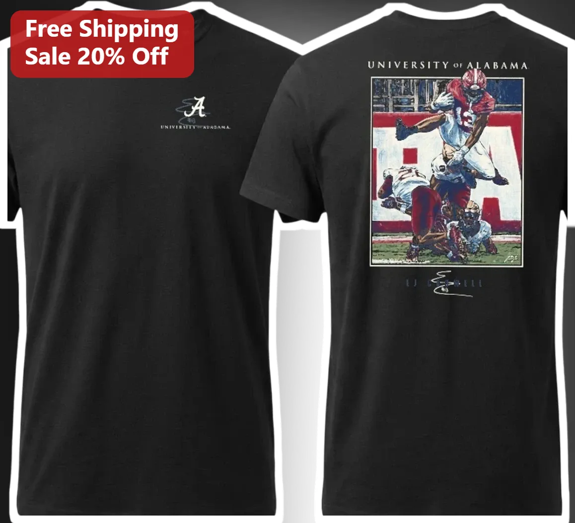 University of Alabama EJ Belle Crimson Tide Football Player Graphic Tee