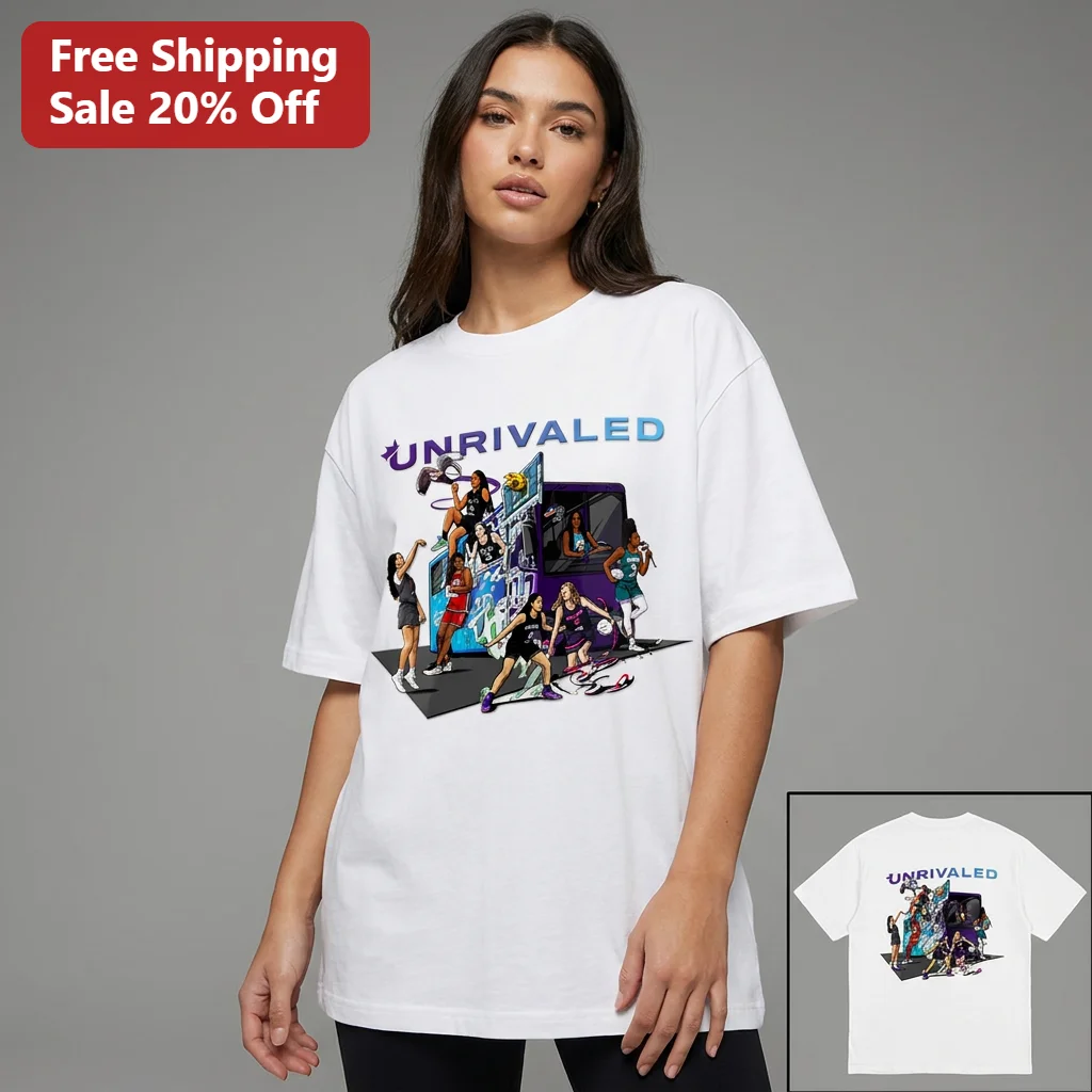 Unrivaled Basketball Team Bus Graphic Tee, Women's Basketball League Tour Fan Shirt