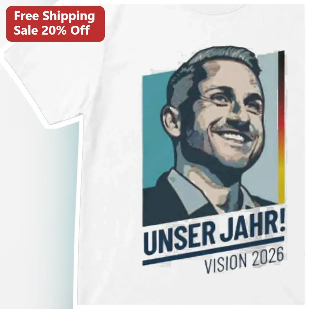 Unser Jahr Vision 2026 German New Year Goal Setting Tee Pop Art Corporate Team Gift