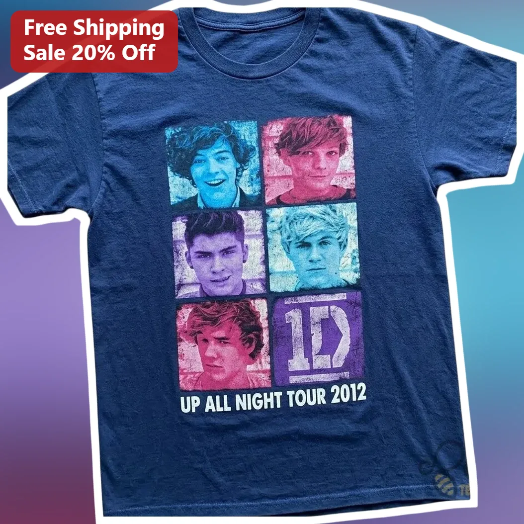 UP ALL NIGHT TOUR 2012 One Direction Tee Vintage Boy Band Concert Merch Graphic Shirt